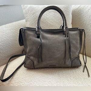 Rebecca Minkoff Regan Satchel in Grey Nubuck Leather